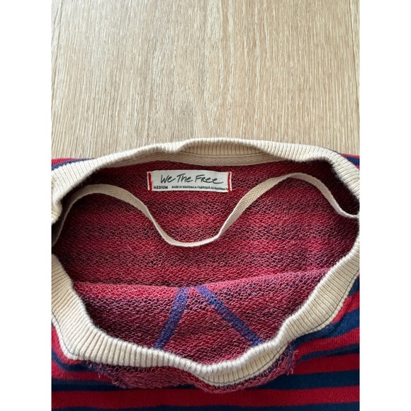 Free People Classic Striped Crewneck Pullover Top Medium Excellent Condition - Picture 4 of 6